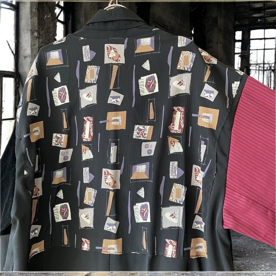 kimono long shirt 有明ガーデンrecollect店 着物 ロングシャツ シャツ シャツコート コート リメイク remake 再構築 黒留袖