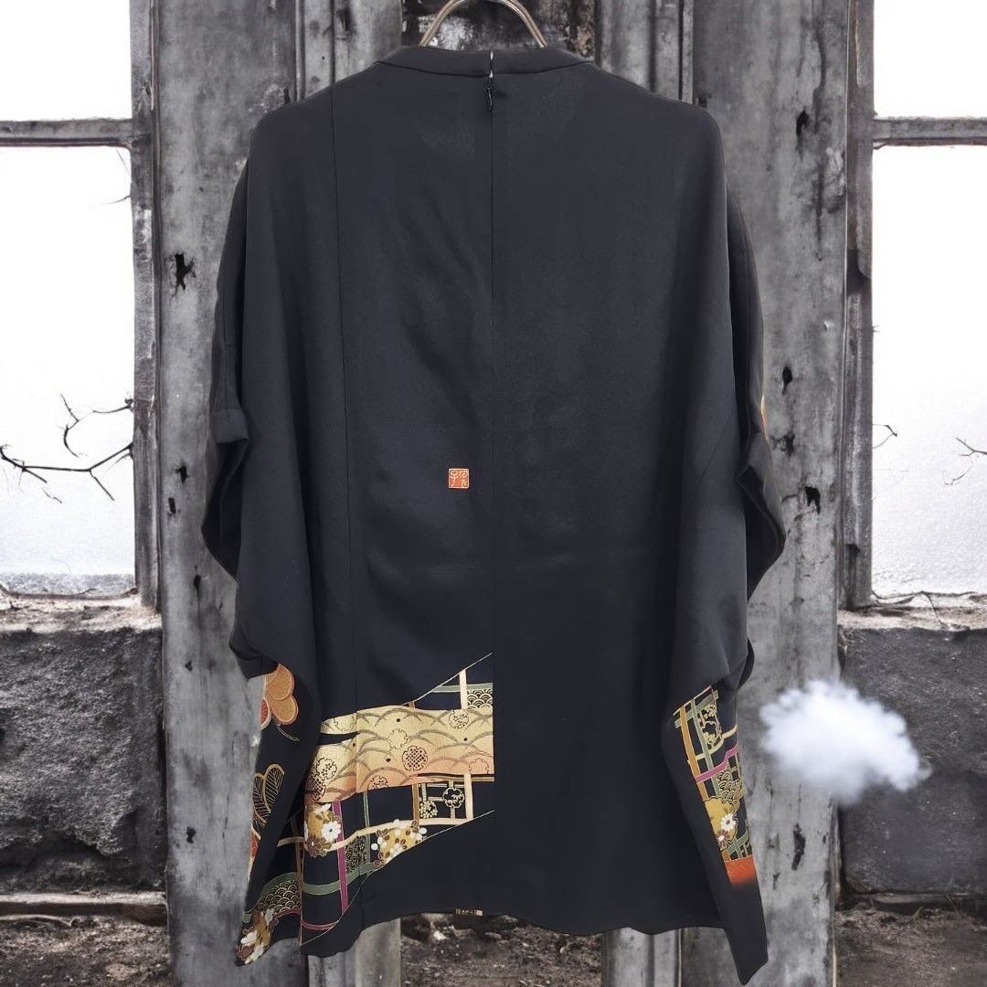 kimono blousse Ariake Garden Recollect store Kimono blouse shirt reconstruction remake pullover black