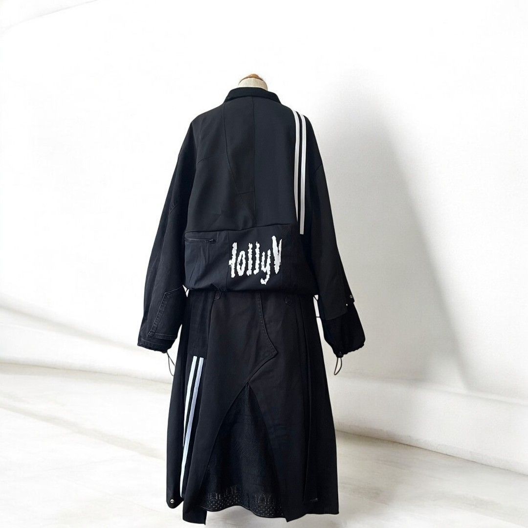 Reconstructed Black Patchwork Jacket & Skirt Set Ariake Garden Recollect Store Skirt Remake Setup Reconstruction Remake Mode RBS0002