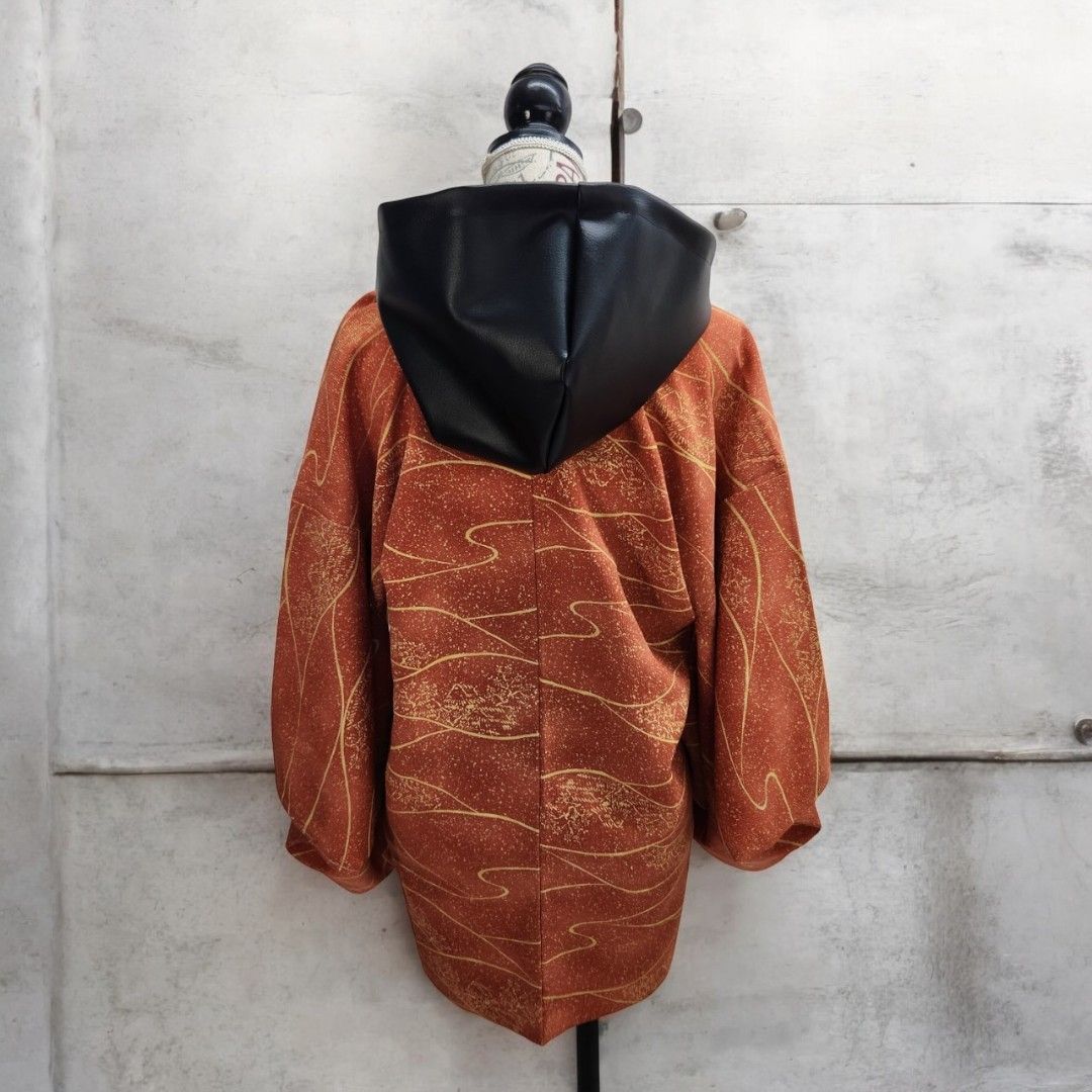 kimono hoodie2 有明ガーデンrecollect店 着物 フーディ ジャケット ジップアップ パーカー 帯 remake リメイク 再構築 kh0005