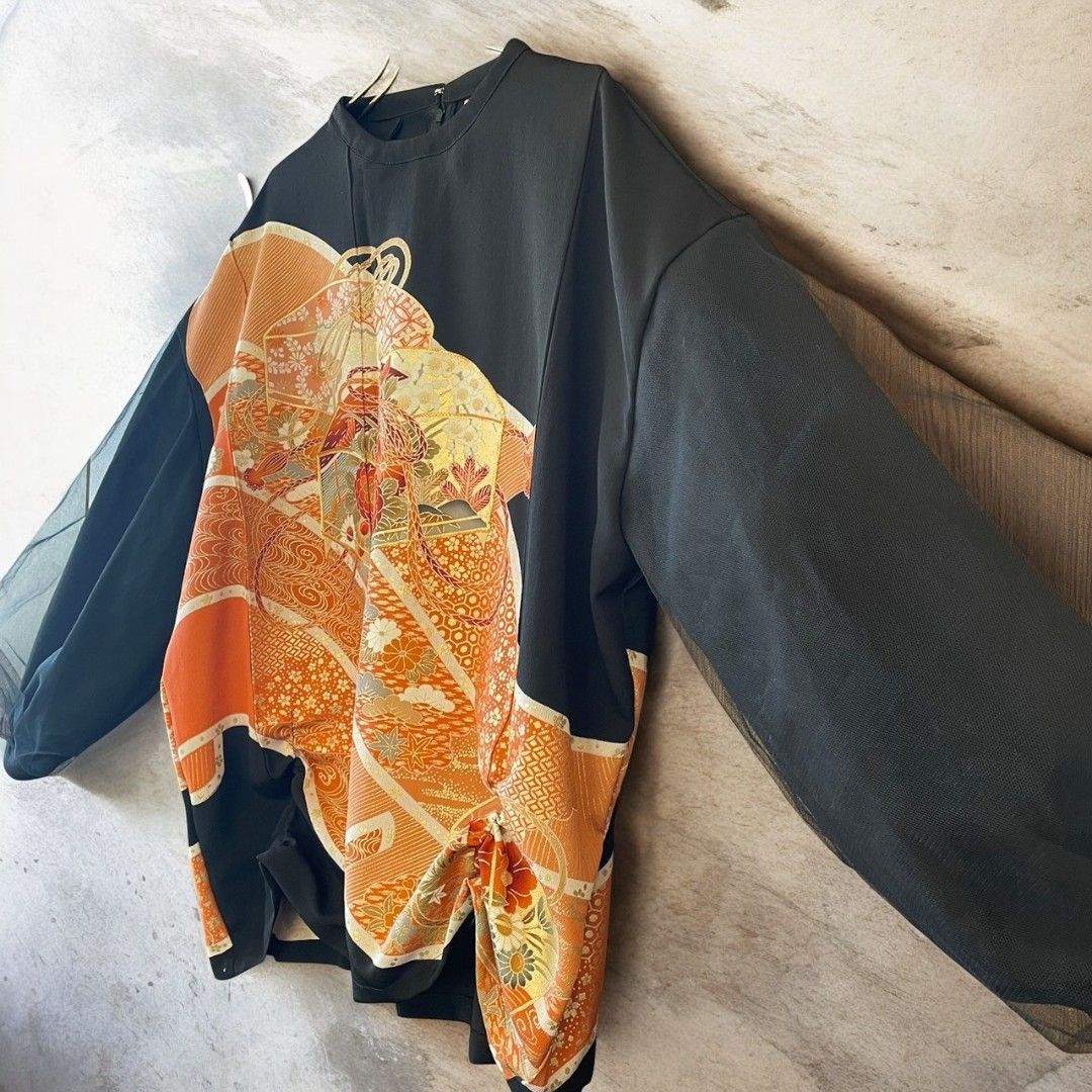 kimono tulle blousse Ariake Garden Recollect store Kimono blouse shirt tulle reconstruction remake remake ktb0005