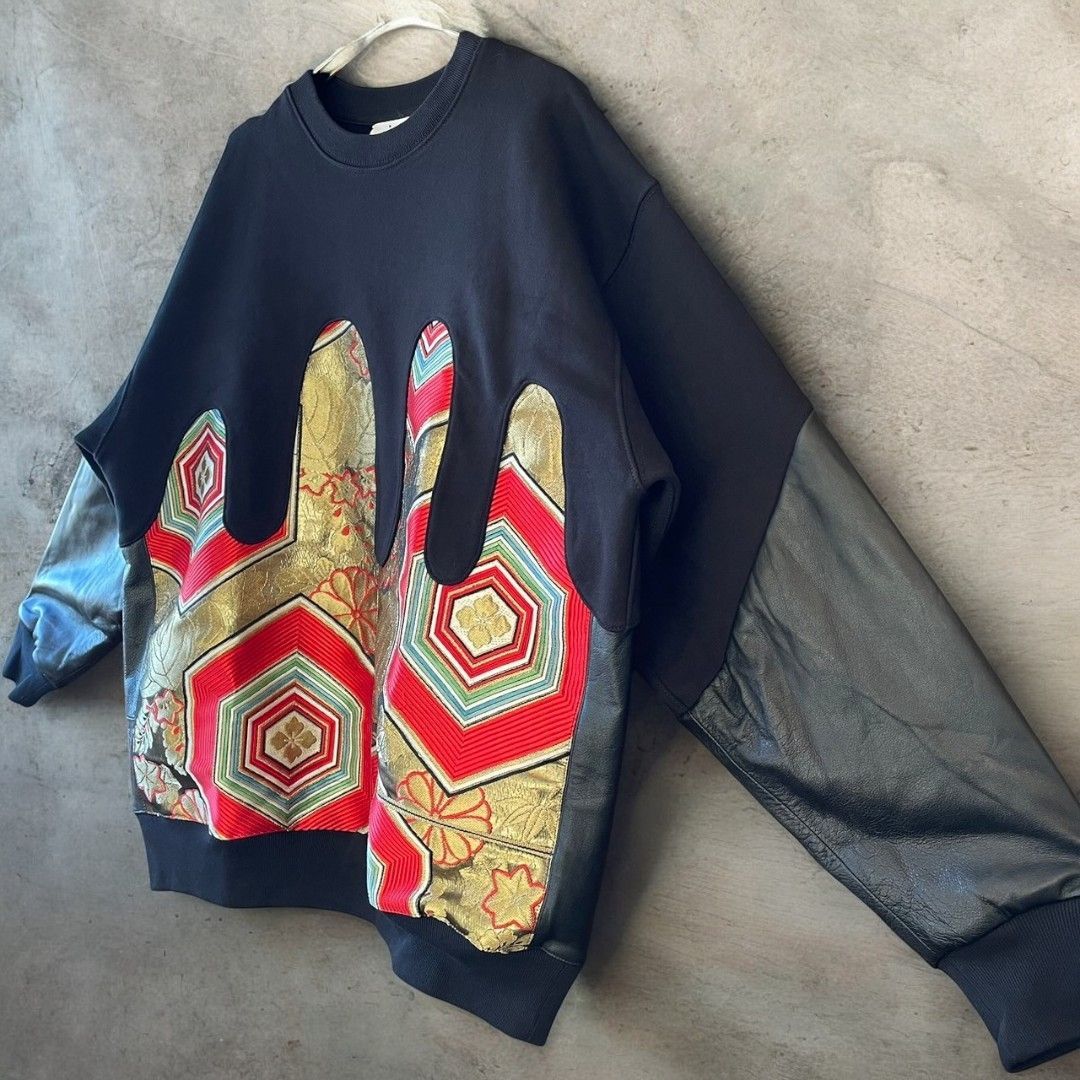 obi sweat 有明ガーデンrecollect店 スウェット トレーナー 着物 帯 再構築 リメイク remake kos0001