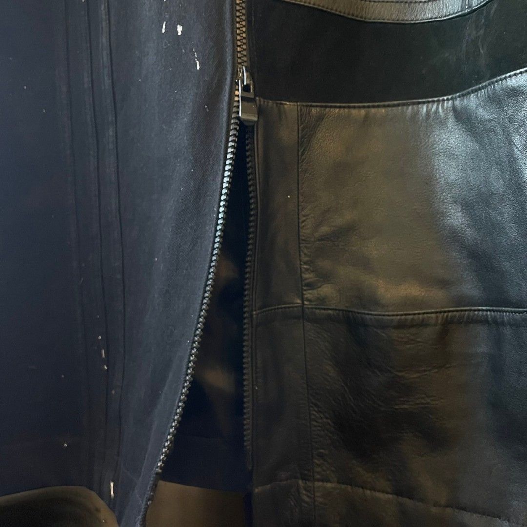 Leather coat, long coat, women's, men's, unisex, reconstructed, remade, denim, distressed, obi, paint, Ao Miyasaka recollect Ariake Garden store