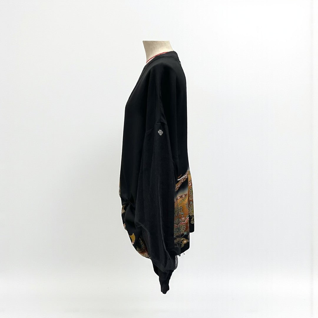 kimono tomesode phoenix tulle blouse