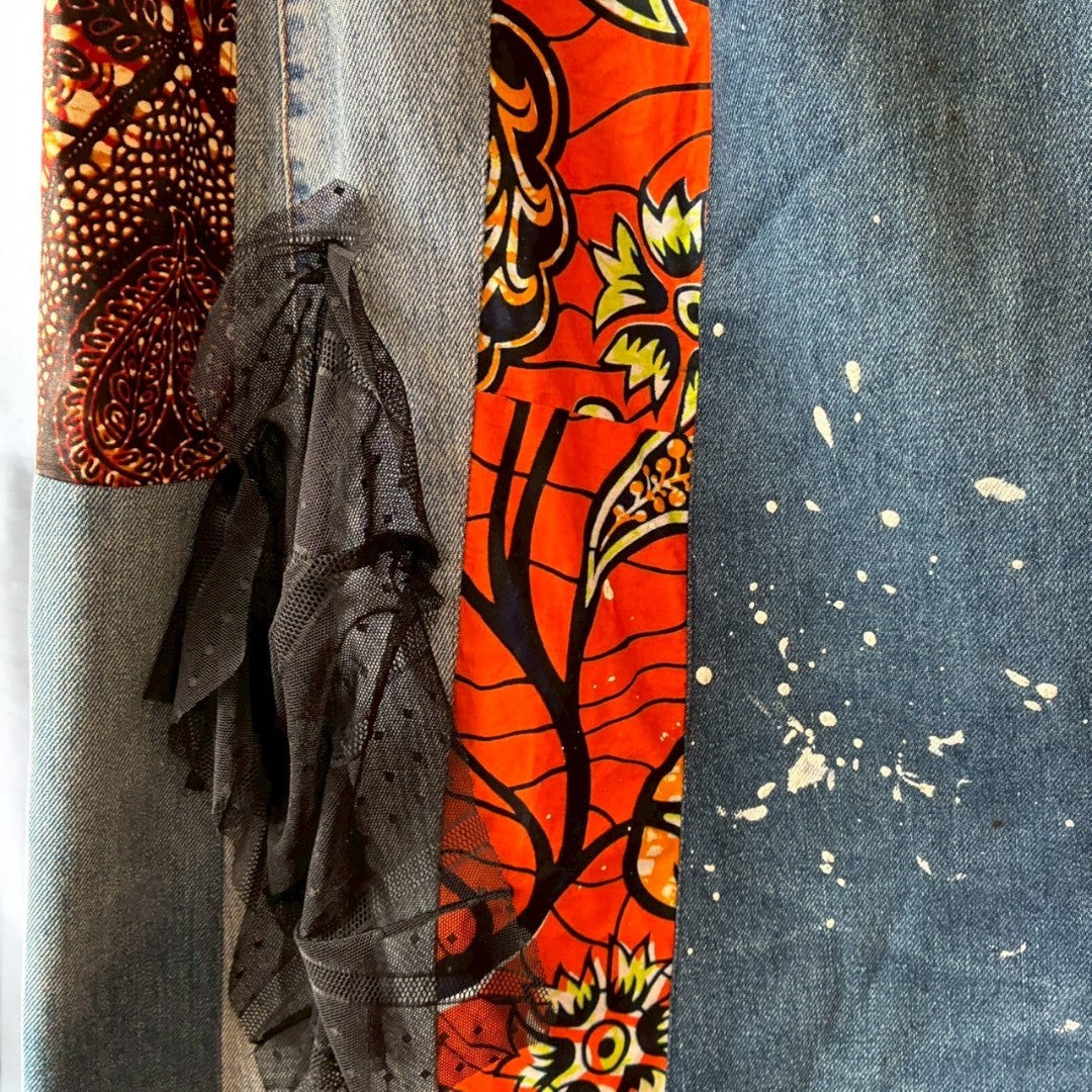 Rebuilt denim skirts