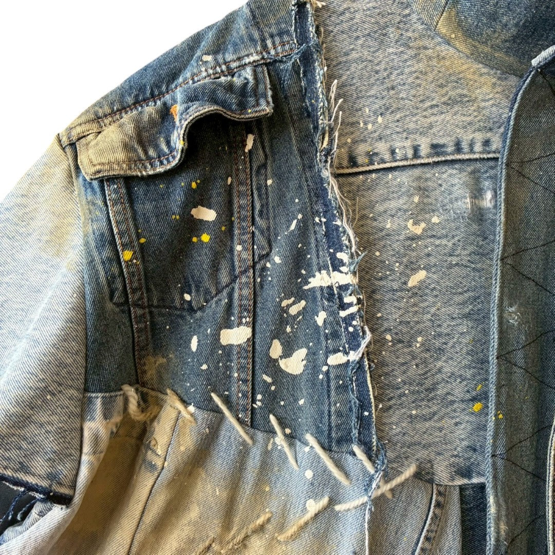 Remake Denim Mods Coat Unisex Upcycled Patchwork Jacket – One of a Kind