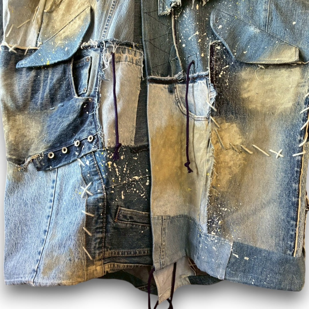 Remake Denim Mods Coat Unisex Upcycled Patchwork Jacket – One of a Kind