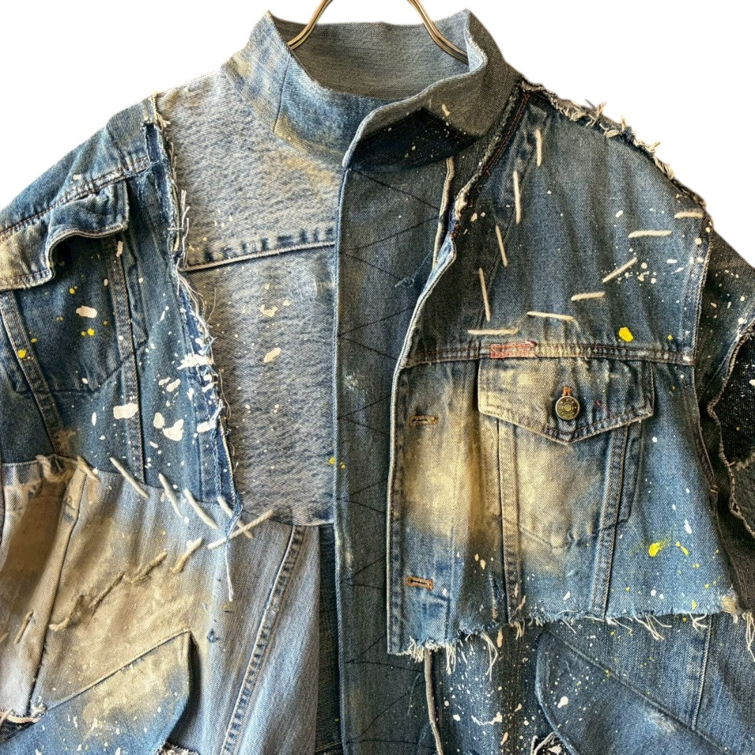 Remake Denim Mods Coat Unisex Upcycled Patchwork Jacket – One of a Kind