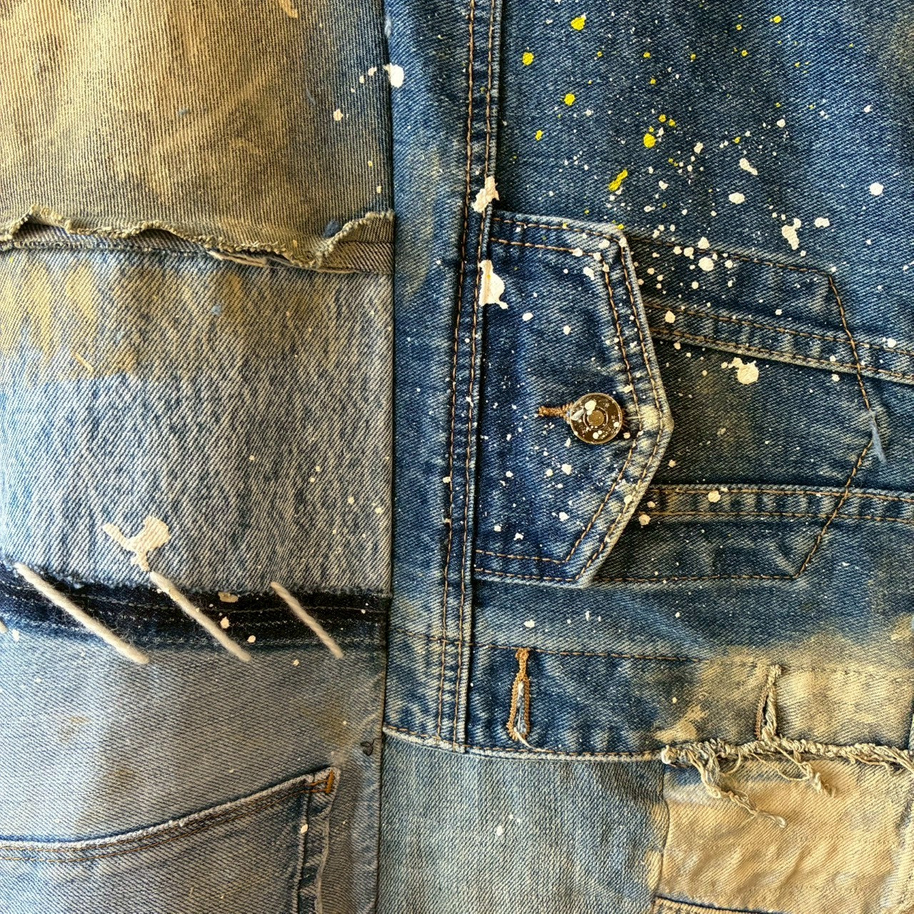 Remake Denim Mods Coat Unisex Upcycled Patchwork Jacket – One of a Kind