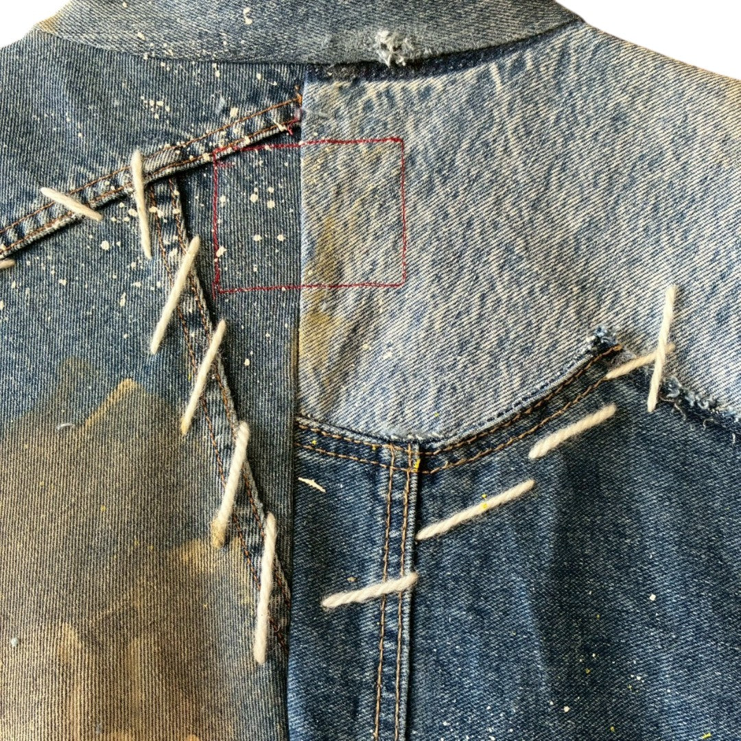 Remake Denim Mods Coat Unisex Upcycled Patchwork Jacket – One of a Kind