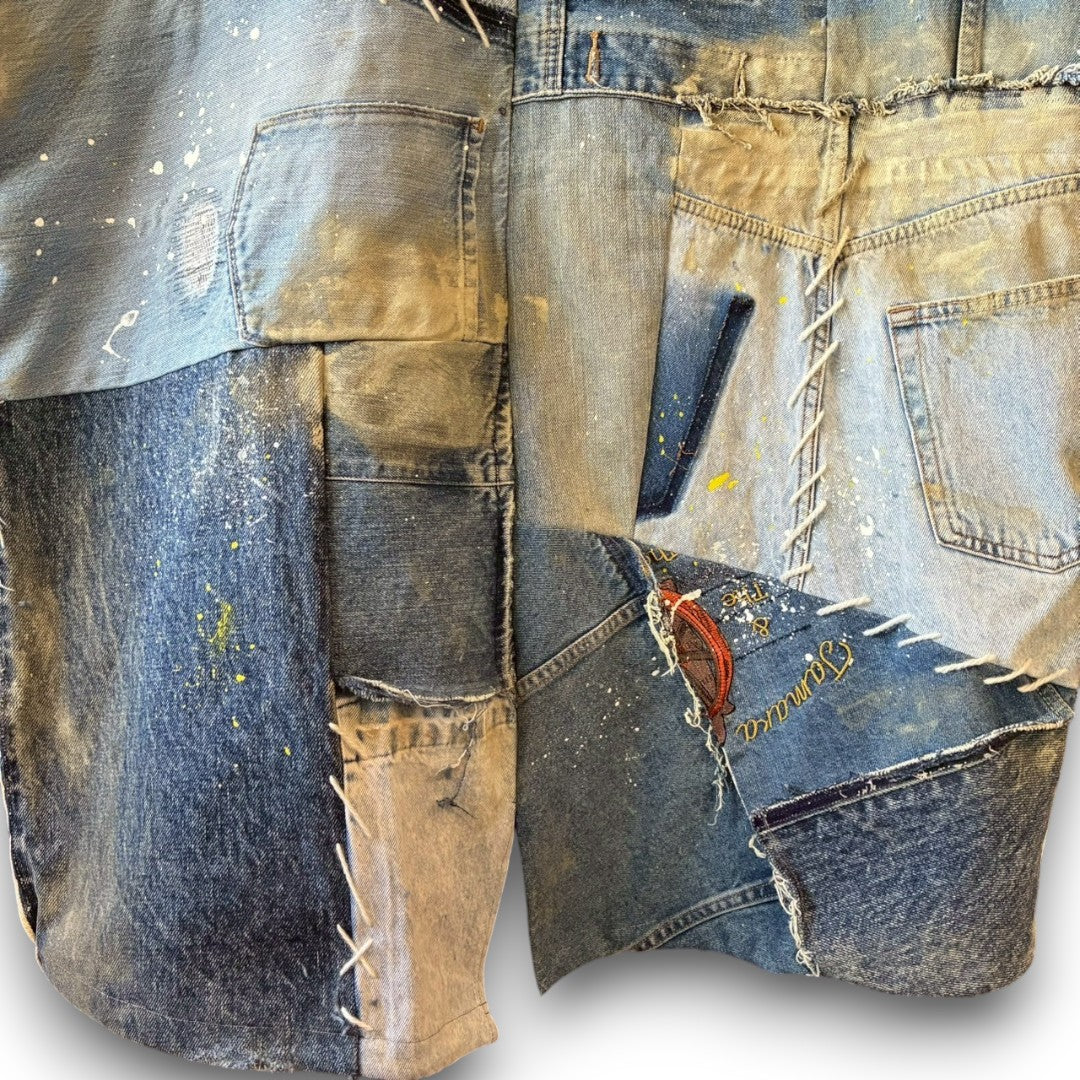 Remake Denim Mods Coat Unisex Upcycled Patchwork Jacket – One of a Kind