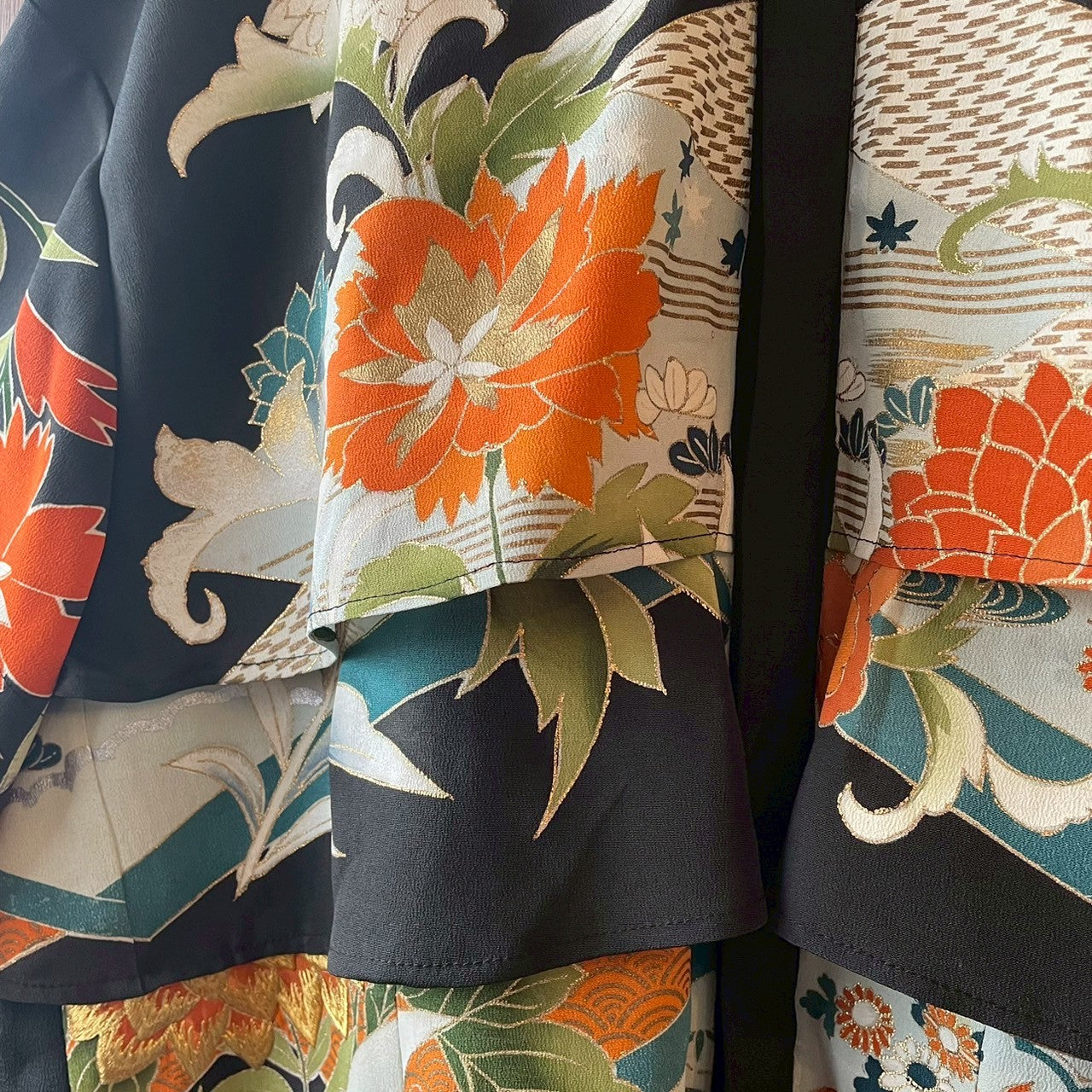 kimono tiered shirts remake リメイク 黒留袖 recollect有明ガーデン店