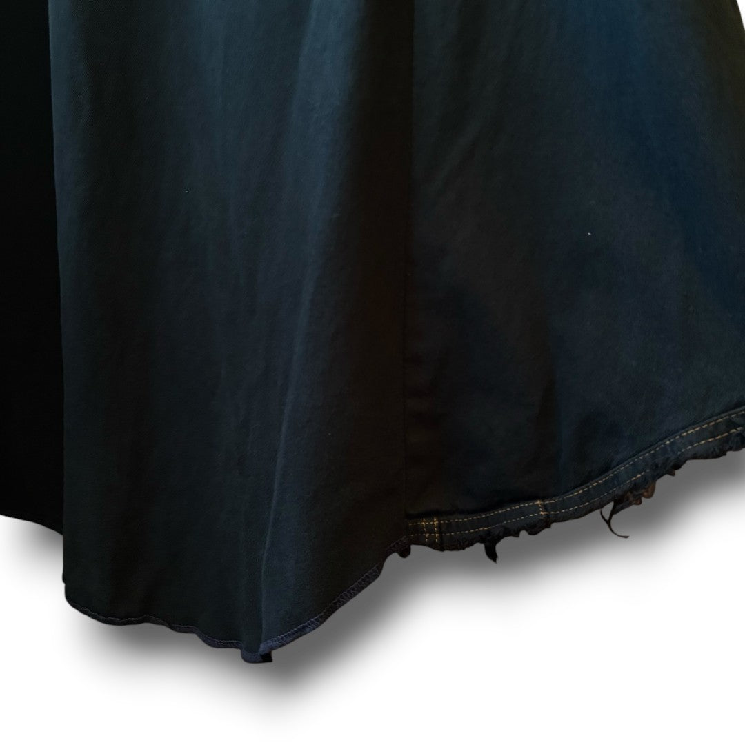 One-of-a-Kind Black Dyed Denim Shirt Dress | Japanese Reworked Denim Dress | zivun