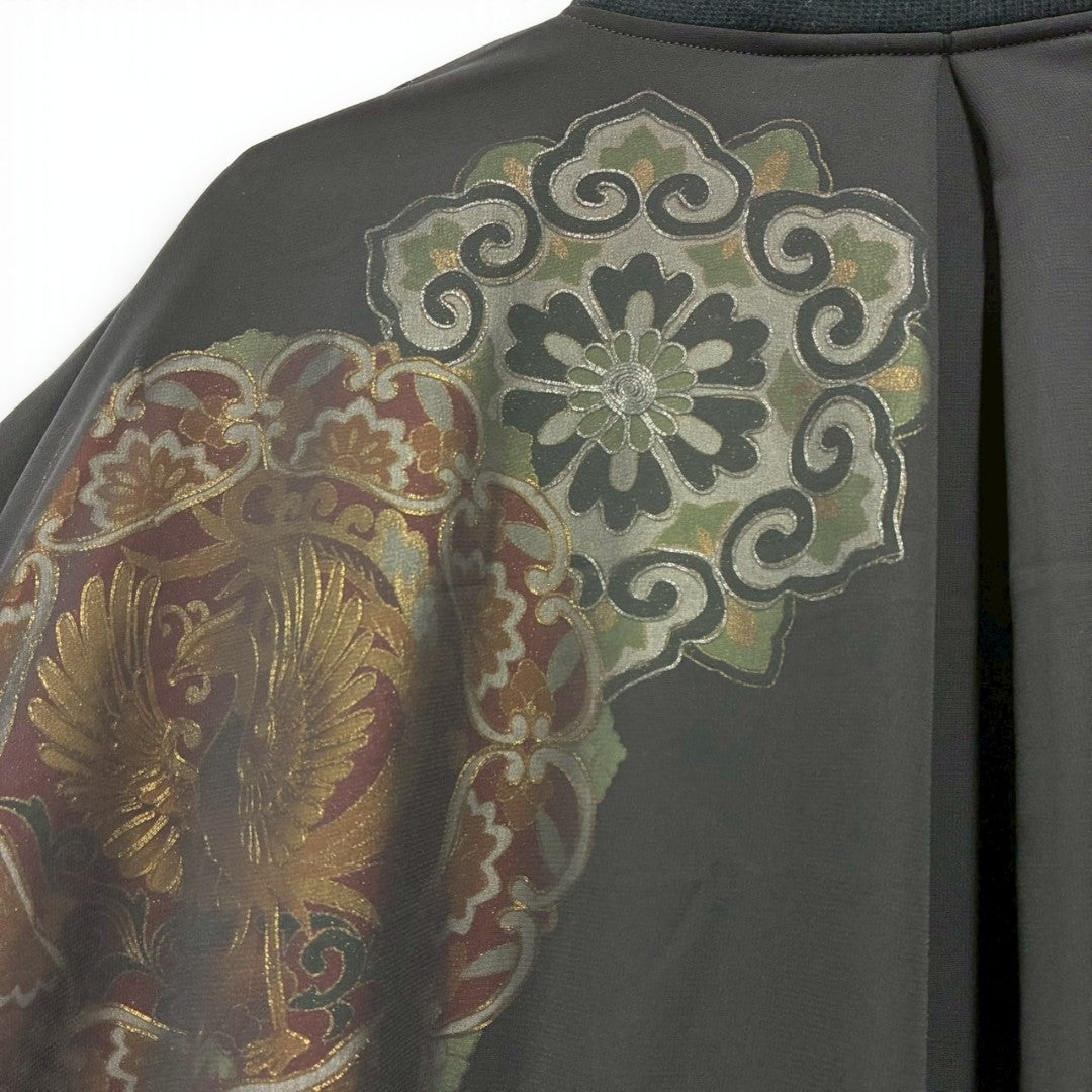 kimono sheer phoenix MA-1 bomber jacket