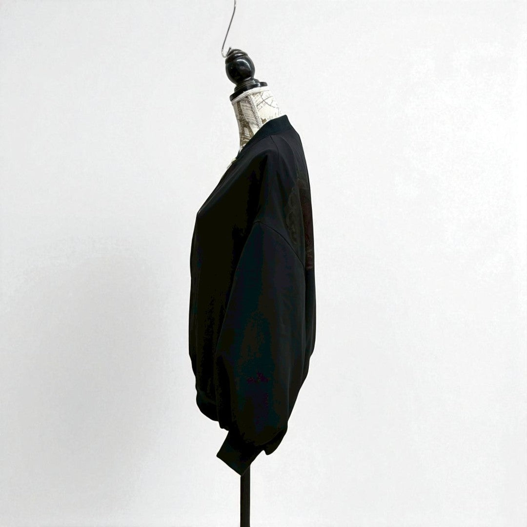 kimono sheer phoenix MA-1 bomber jacket