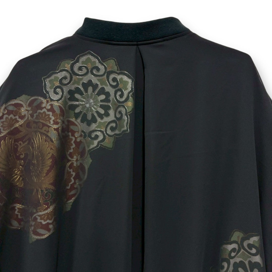 kimono sheer phoenix MA-1 bomber jacket