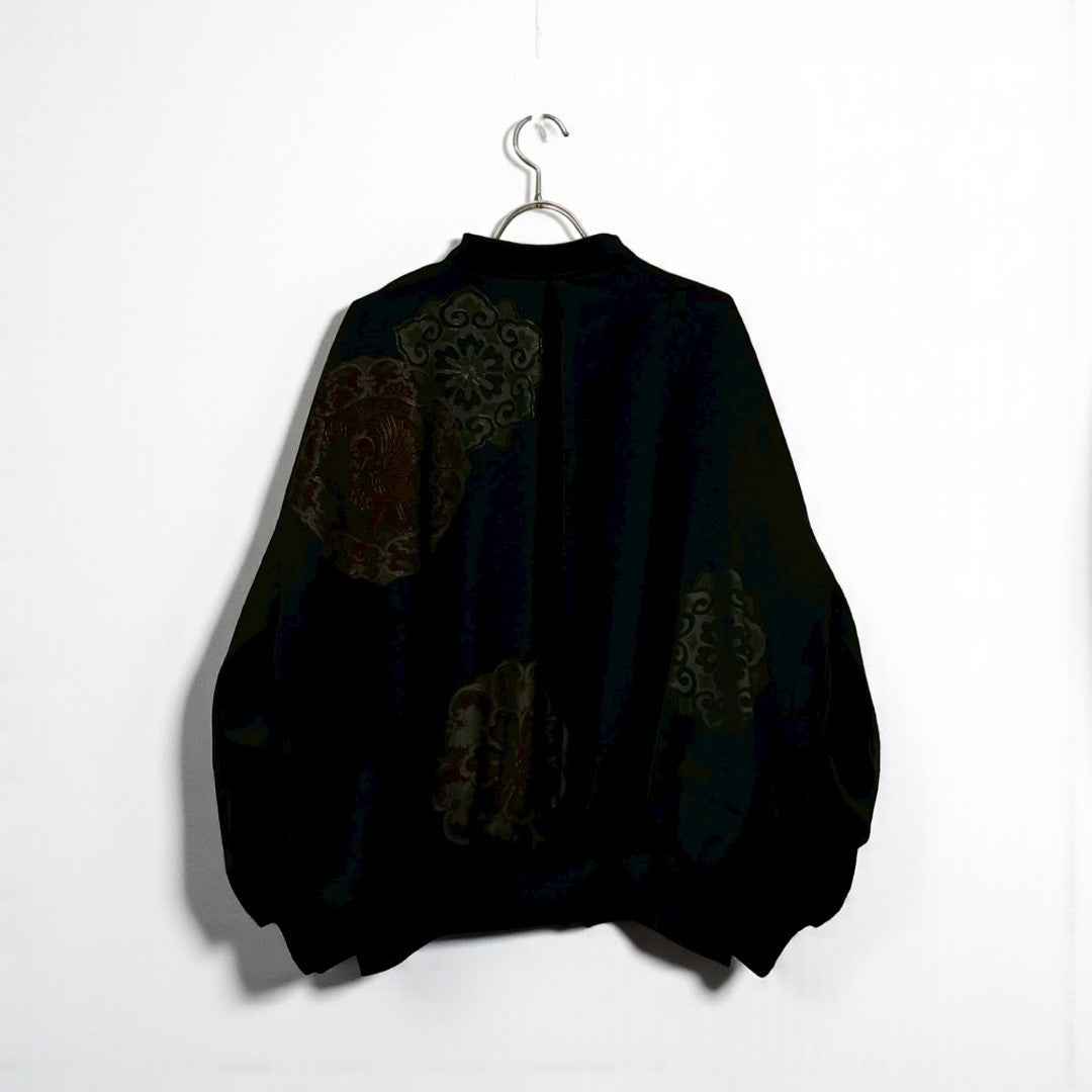 kimono sheer phoenix MA-1 bomber jacket