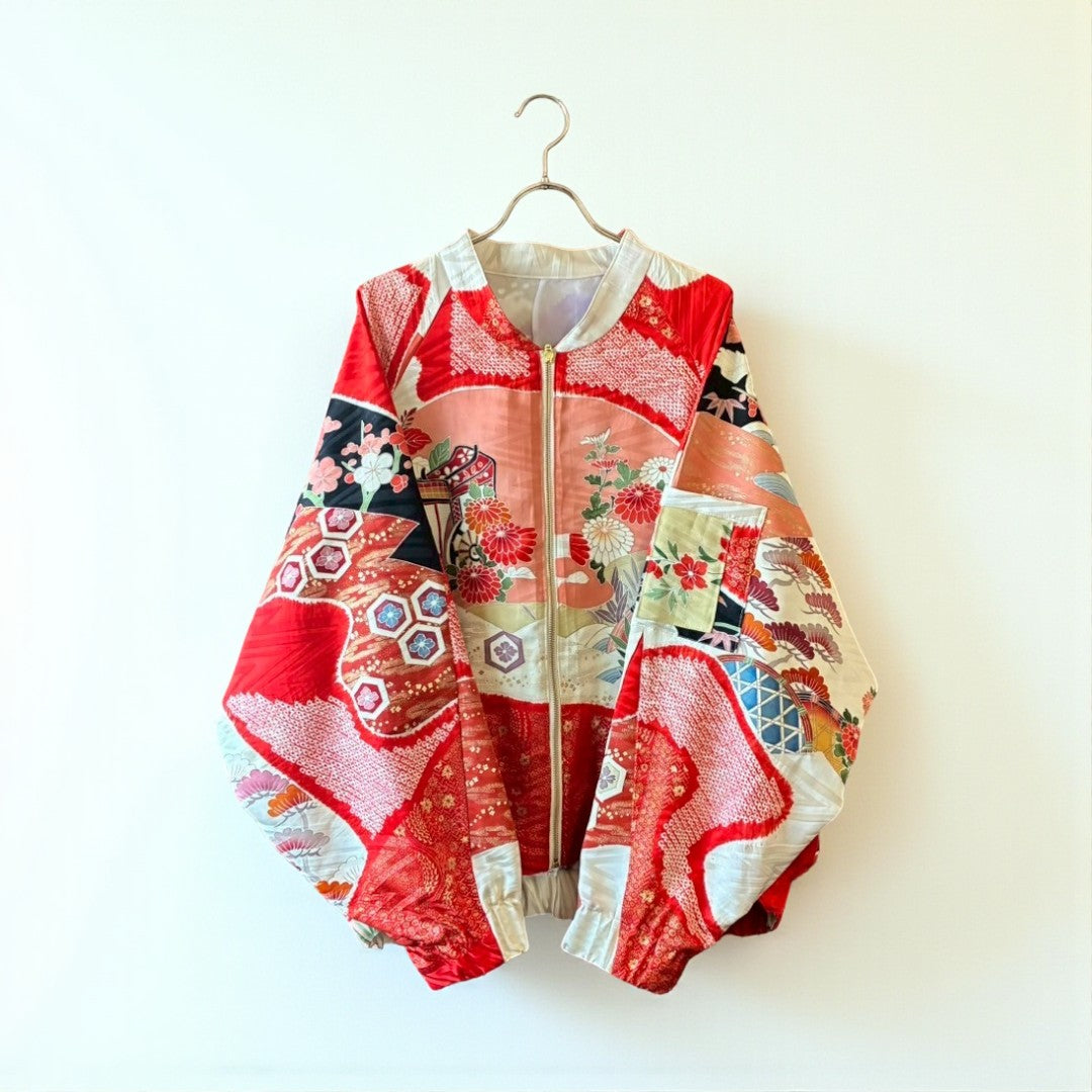 Furisode Reconstructed MA-1 Jacket One-of-a-kind Unisex zivun
