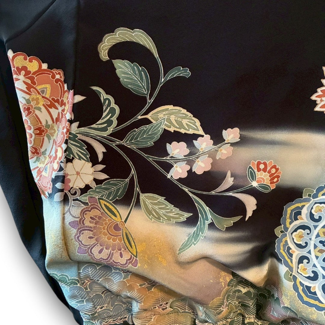 Kurotomesode Reconstructed MA-1 Bomber Jacket Japanese Kimono × Modern Design One-of-a-kind Unisex zivun