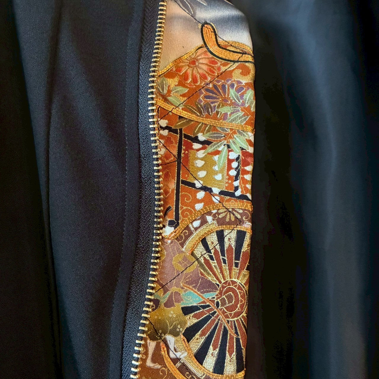 Kurotomesode Reconstructed MA-1 Bomber Jacket Japanese Kimono × Modern Design One-of-a-kind Unisex zivun