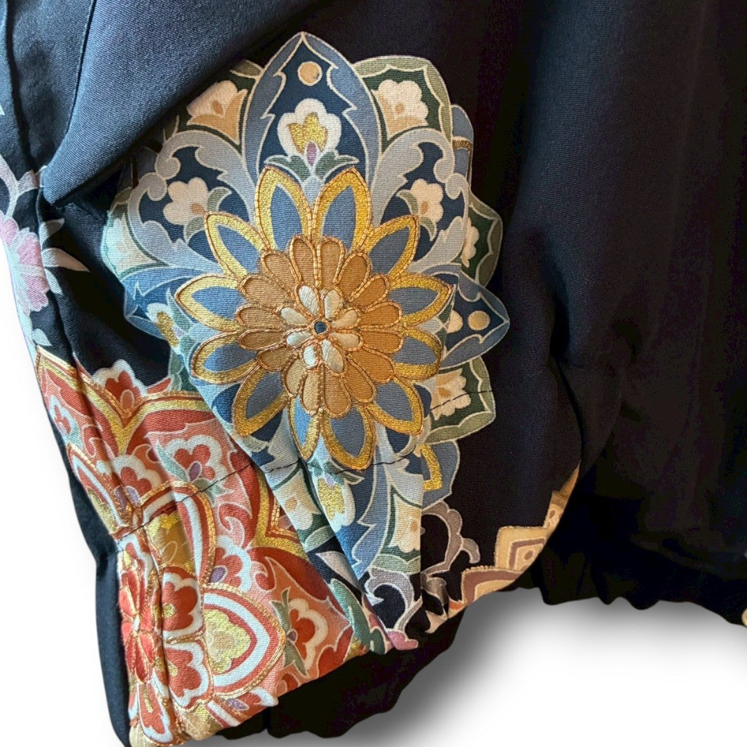 Kurotomesode Reconstructed MA-1 Bomber Jacket Japanese Kimono × Modern Design One-of-a-kind Unisex zivun