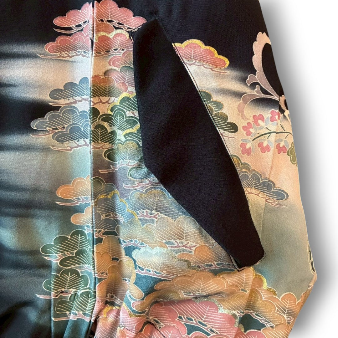 Kurotomesode Reconstructed MA-1 Bomber Jacket Japanese Kimono × Modern Design One-of-a-kind Unisex zivun