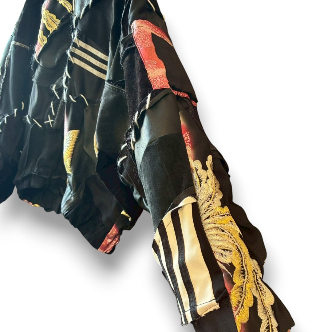 Kurotomesode × Vintage Reconstructed MA-1 Jacket Unisex One-of-a-kind zivun