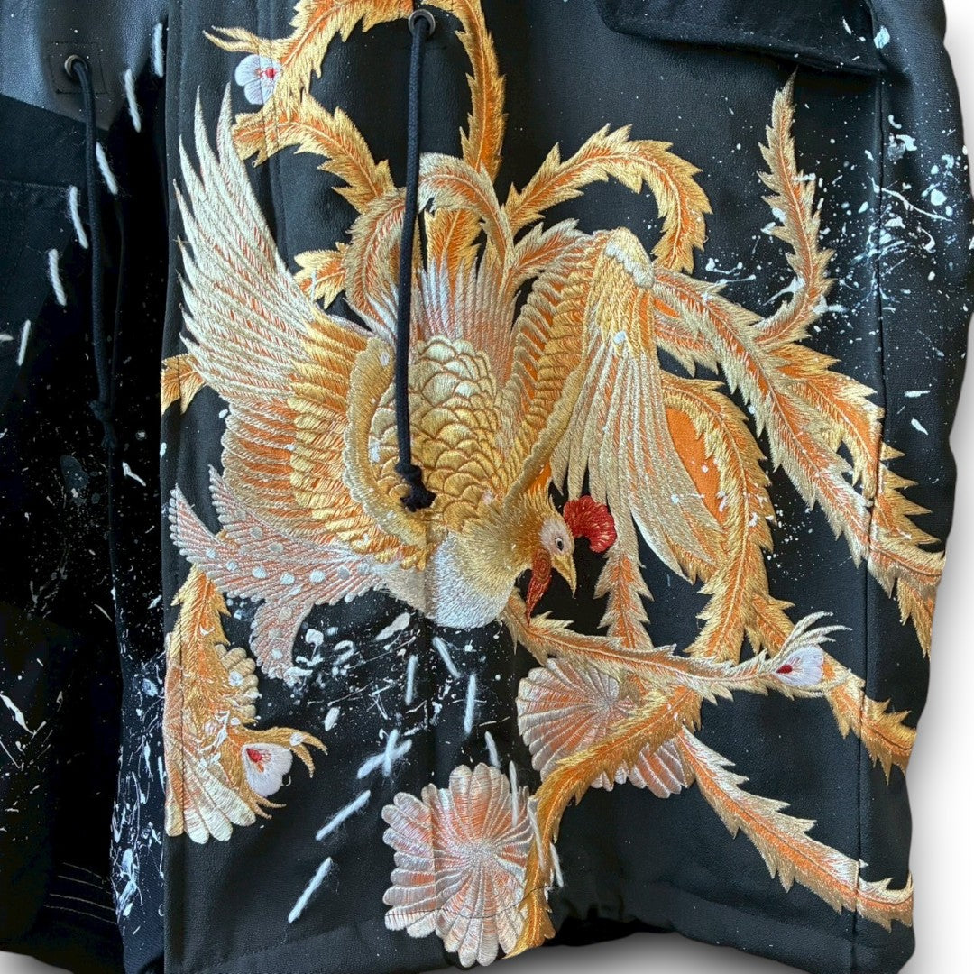Zivun Kimono-Mix Reconstructed Mods Coat One-of-a-Kind Unisex Japanese Outerwear