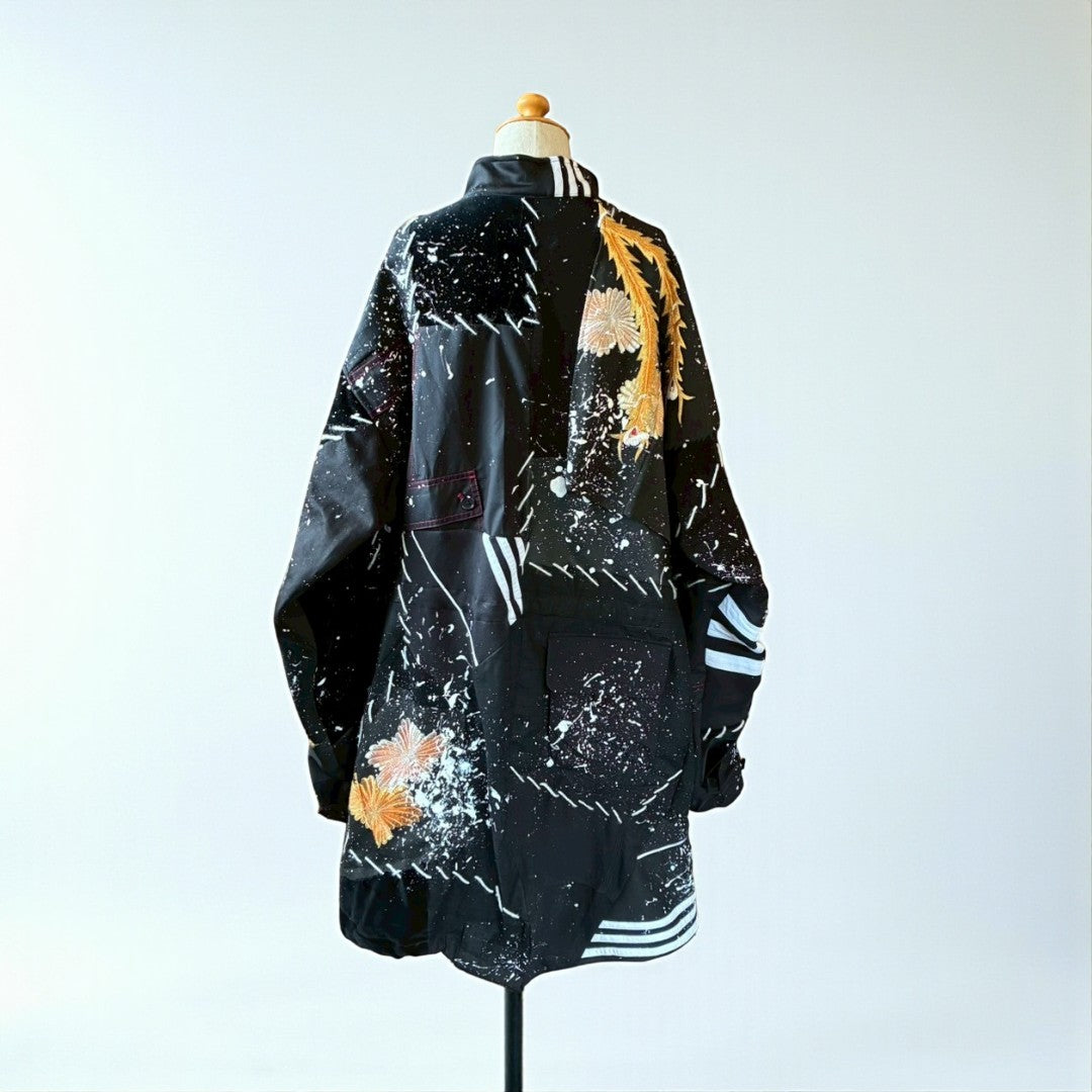 Zivun Kimono-Mix Reconstructed Mods Coat One-of-a-Kind Unisex Japanese Outerwear