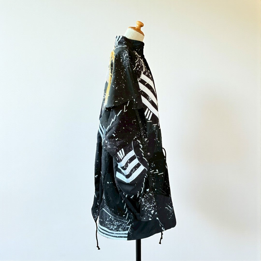 Zivun Kimono-Mix Reconstructed Mods Coat One-of-a-Kind Unisex Japanese Outerwear