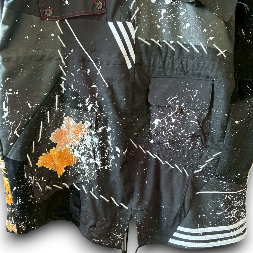 Zivun Kimono-Mix Reconstructed Mods Coat One-of-a-Kind Unisex Japanese Outerwear