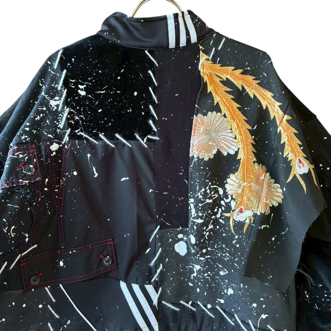 Zivun Kimono-Mix Reconstructed Mods Coat One-of-a-Kind Unisex Japanese Outerwear