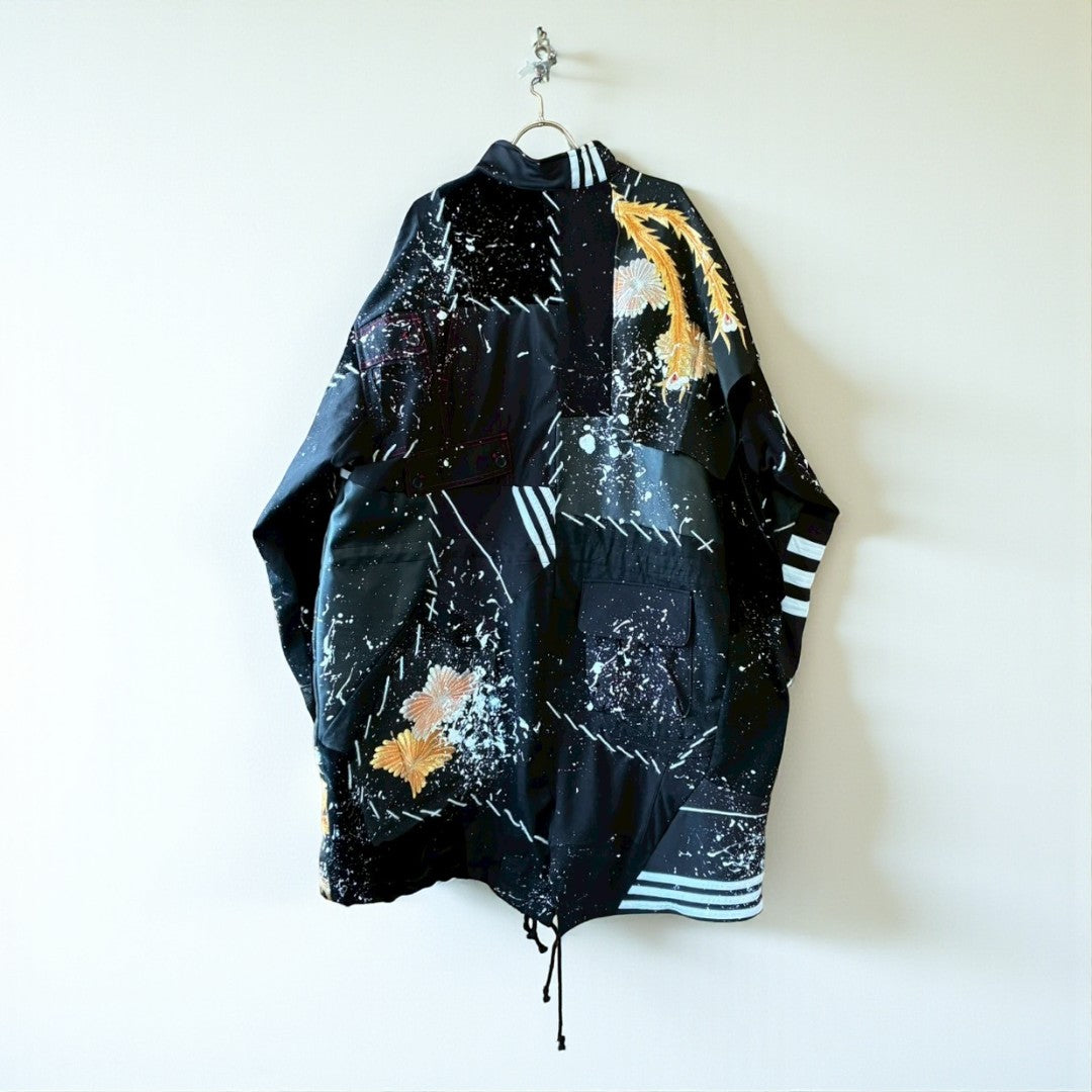 Zivun Kimono-Mix Reconstructed Mods Coat One-of-a-Kind Unisex Japanese Outerwear