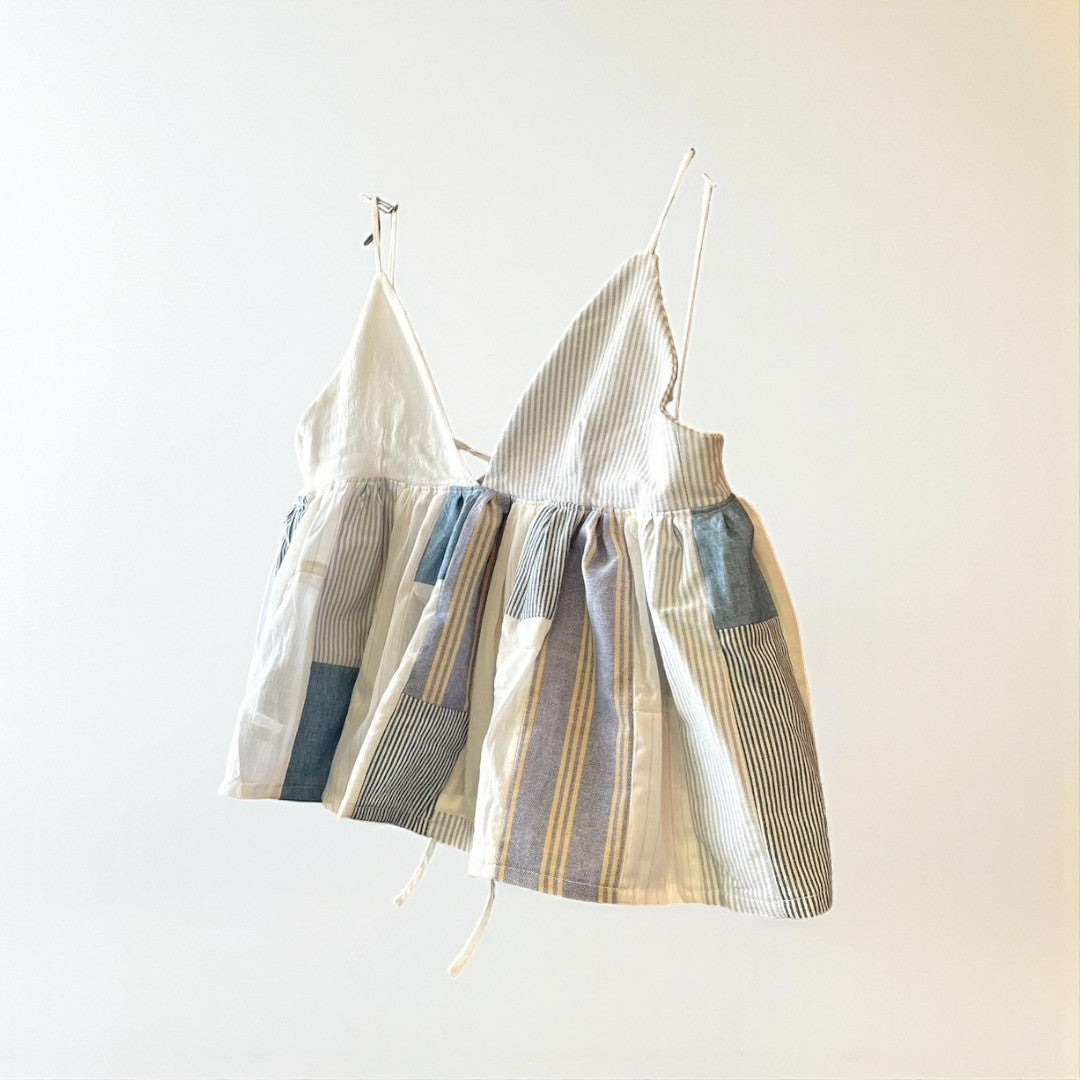 Patchwork Striped Bustier Top One-of-a-Kind