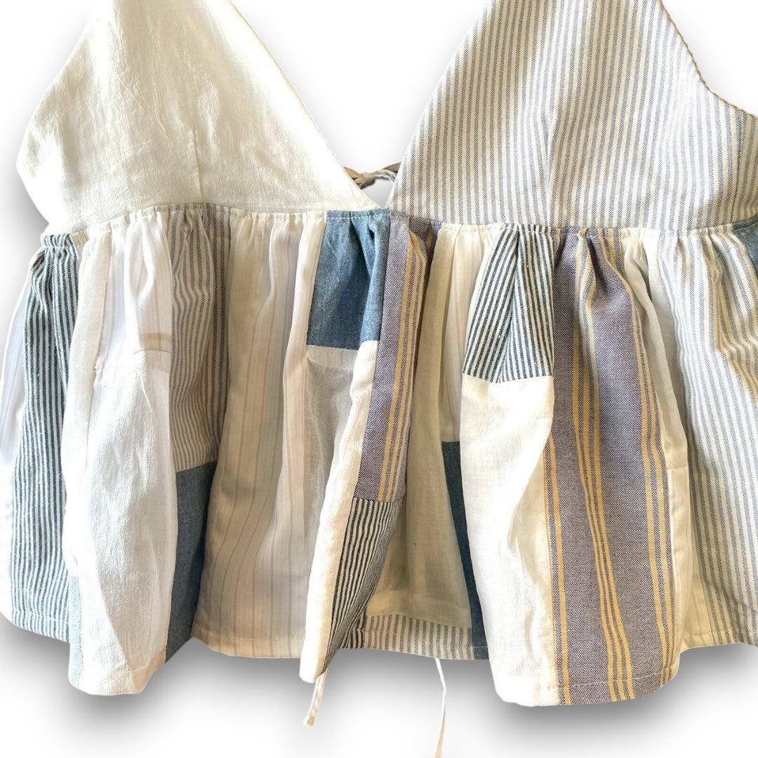 Patchwork Striped Bustier Top One-of-a-Kind