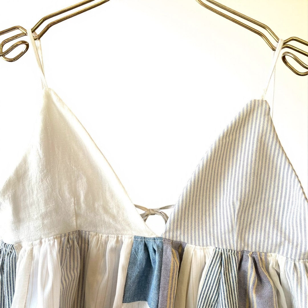 Patchwork Striped Bustier Top One-of-a-Kind