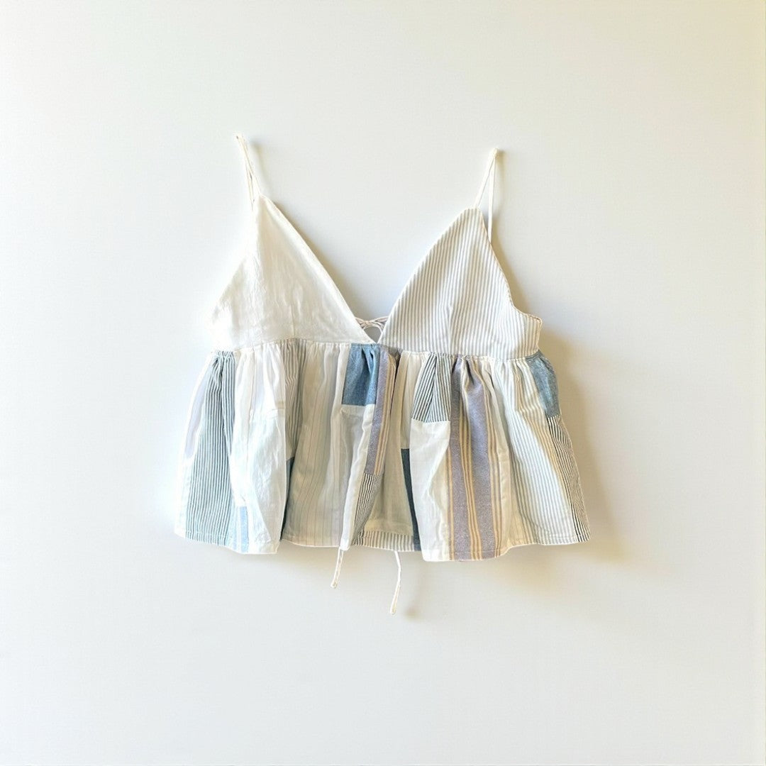 Patchwork Striped Bustier Top One-of-a-Kind