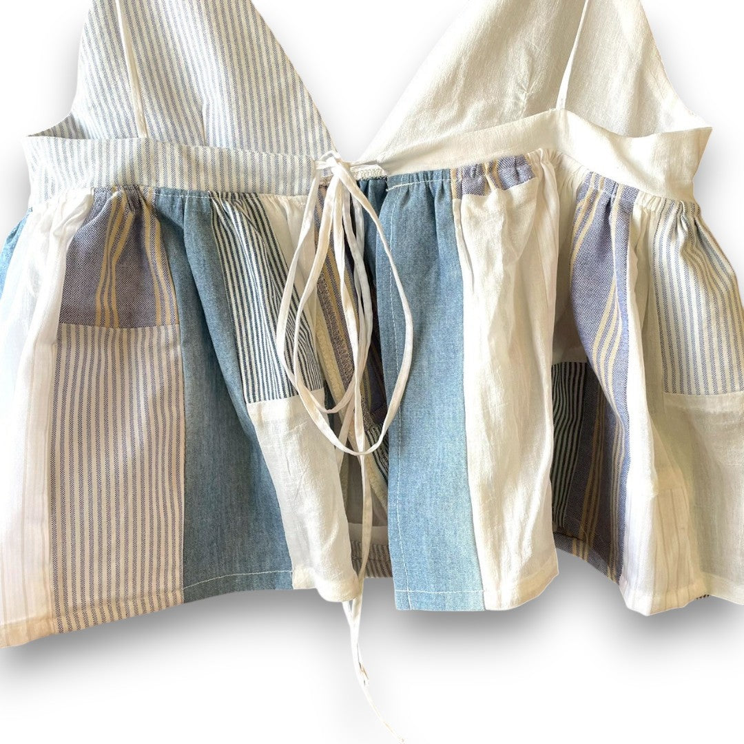 Patchwork Striped Bustier Top One-of-a-Kind