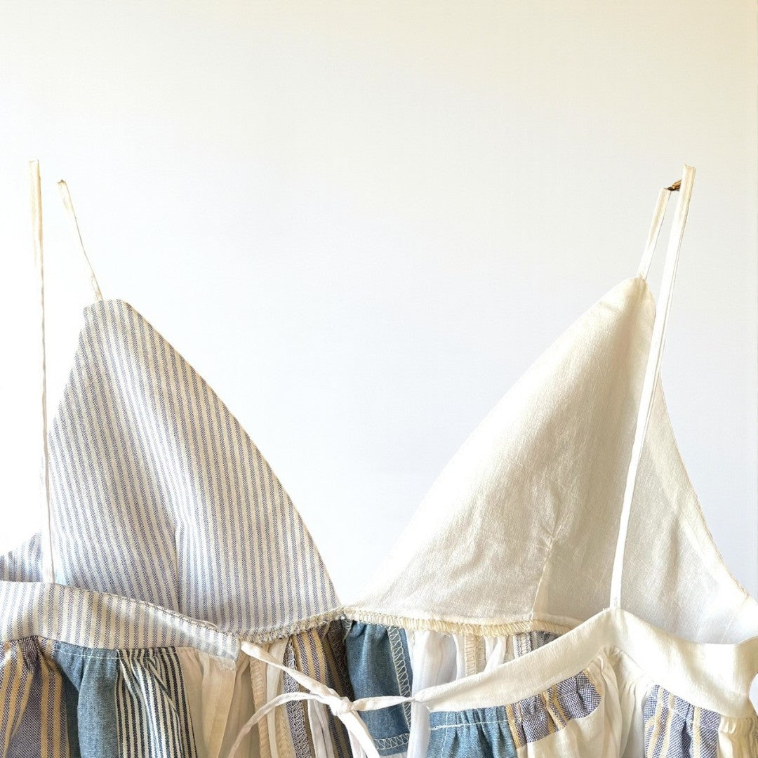 Patchwork Striped Bustier Top One-of-a-Kind