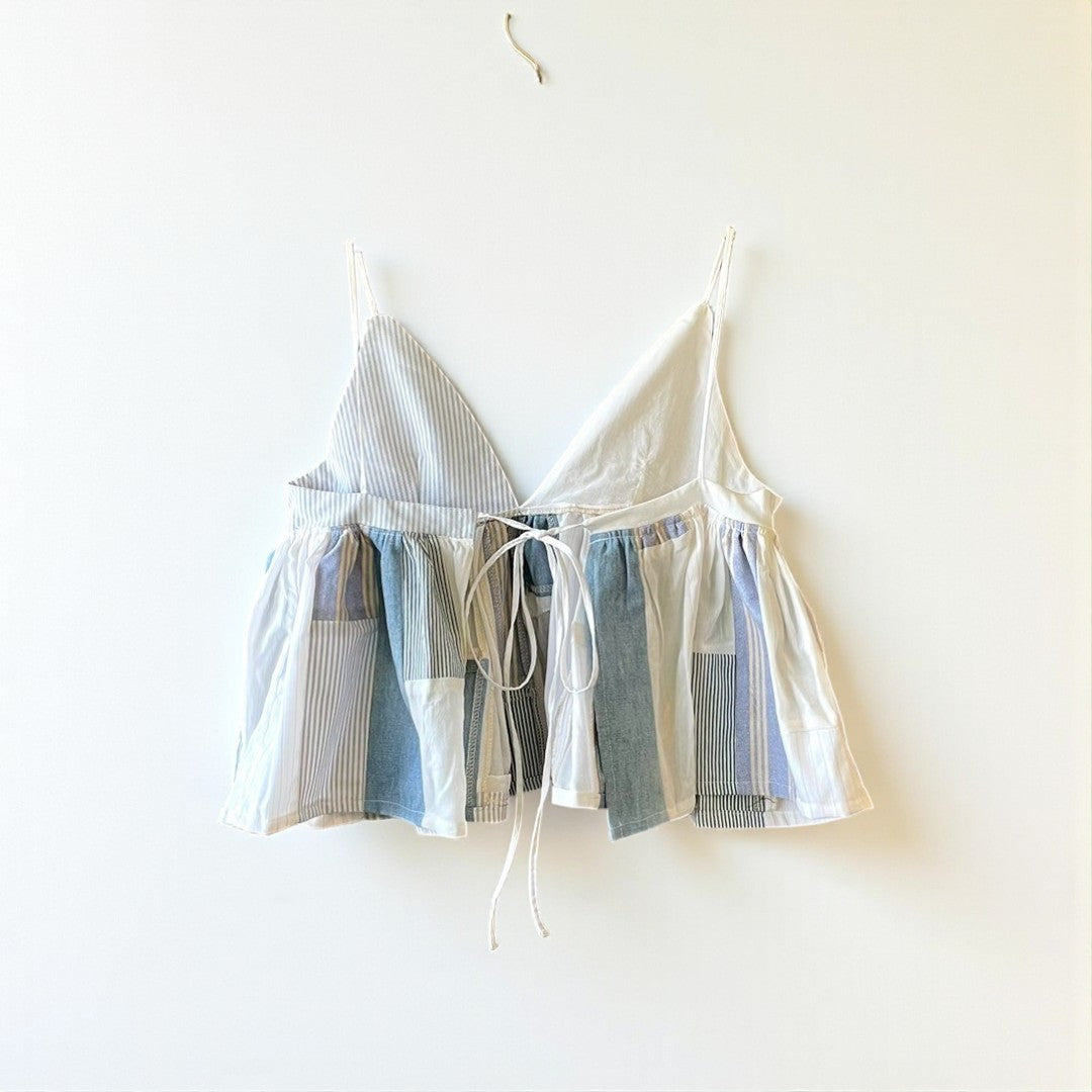 Patchwork Striped Bustier Top One-of-a-Kind