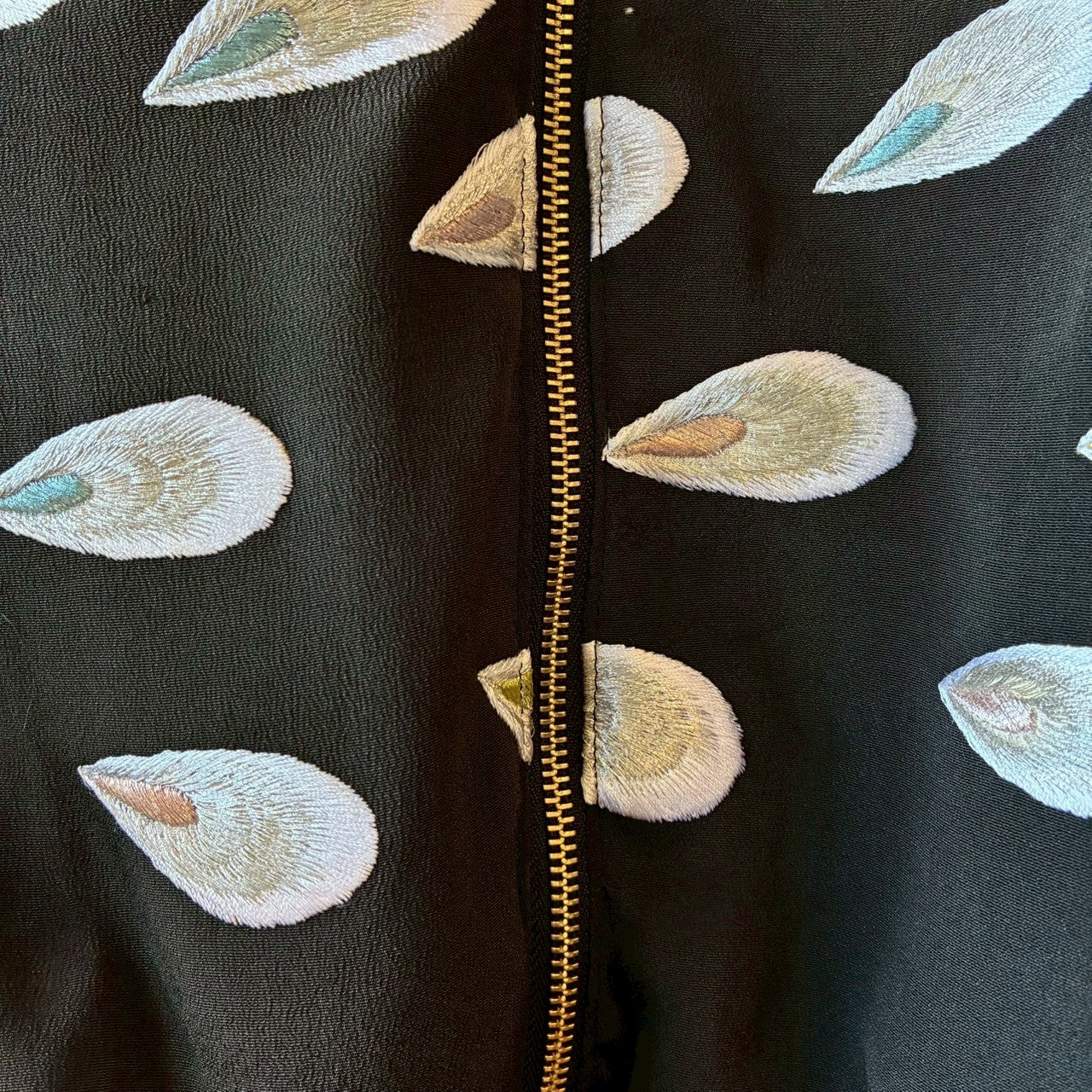 Kurotomesode & Obi Reconstructed Hoodie with Embroidered Peacock One-of-a-kind Unisex zivun