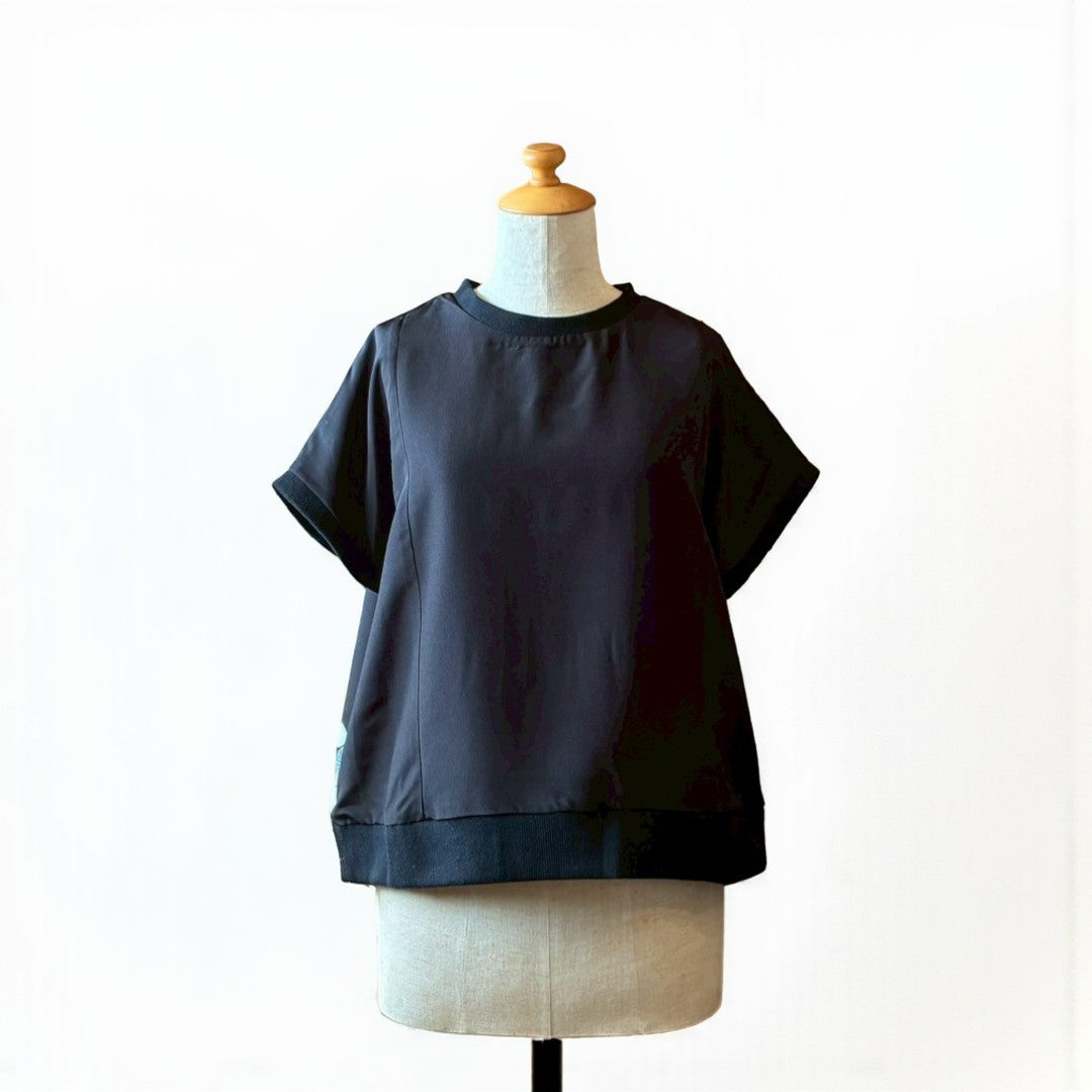 Remake Kimono Top – Phoenix and Pine Embroidery from Kurotomesode
