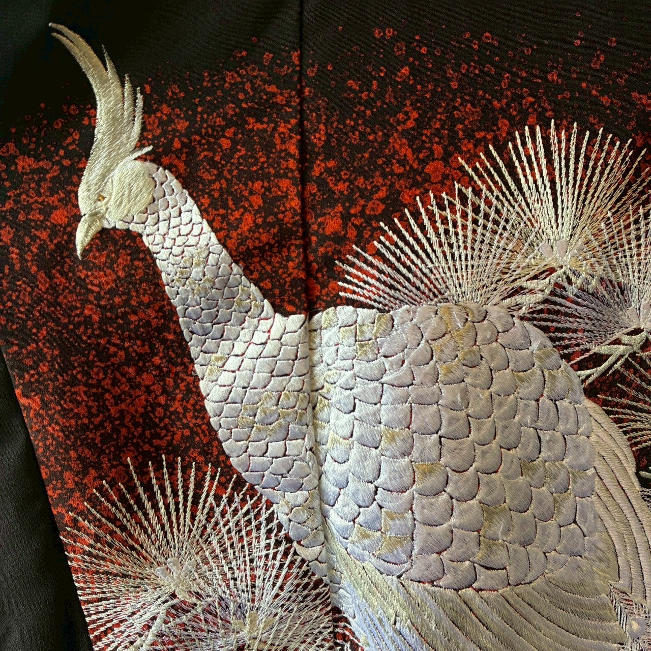 Kurotomesode & Obi Reconstructed Hoodie with Embroidered Peacock & Gold Brocade Hood One-of-a-kind Unisex zivun