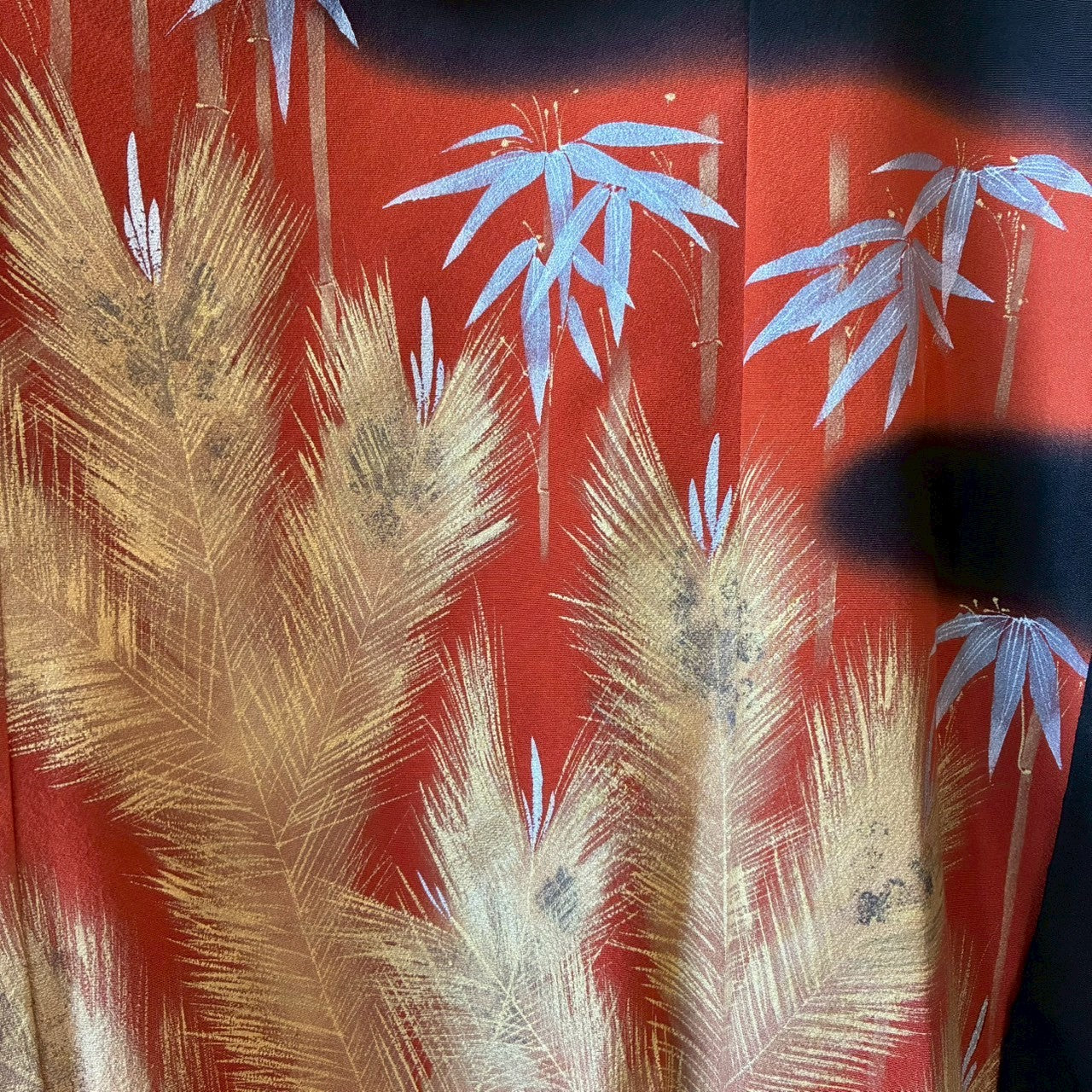 Kurotomesode & Obi Reconstructed Hoodie with Bamboo & Pine Pattern One-of-a-kind Unisex zivun