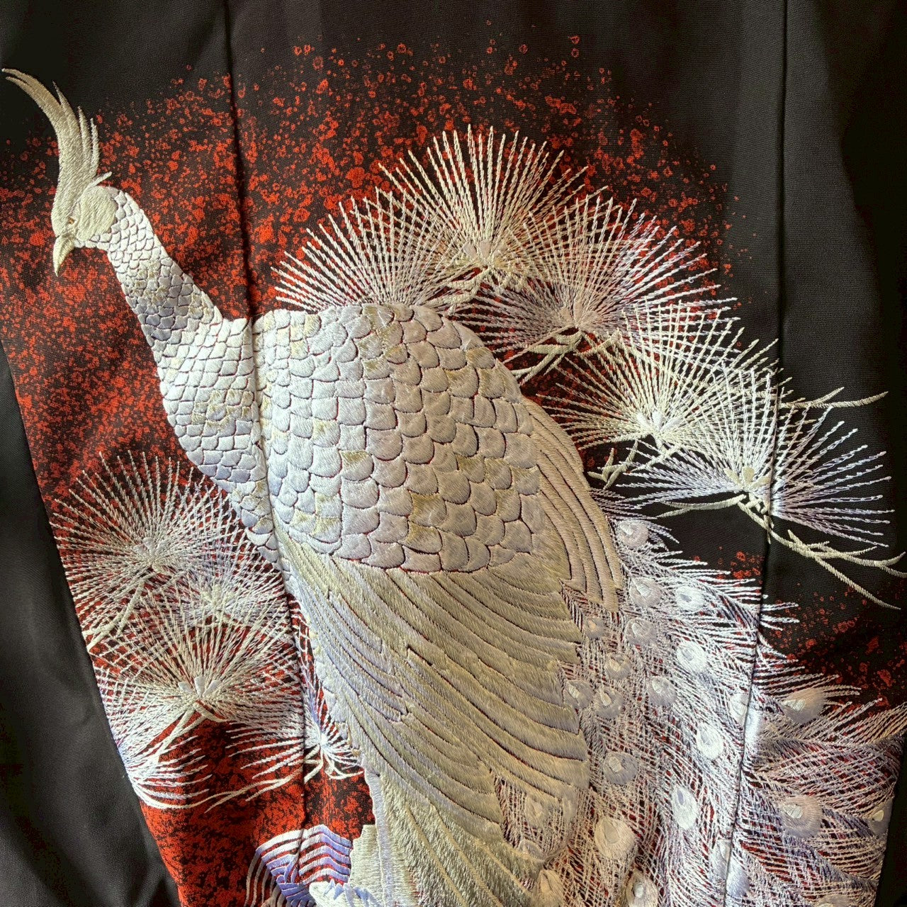 Kurotomesode & Obi Reconstructed Hoodie with Embroidered Peacock & Gold Brocade Hood One-of-a-kind Unisex zivun
