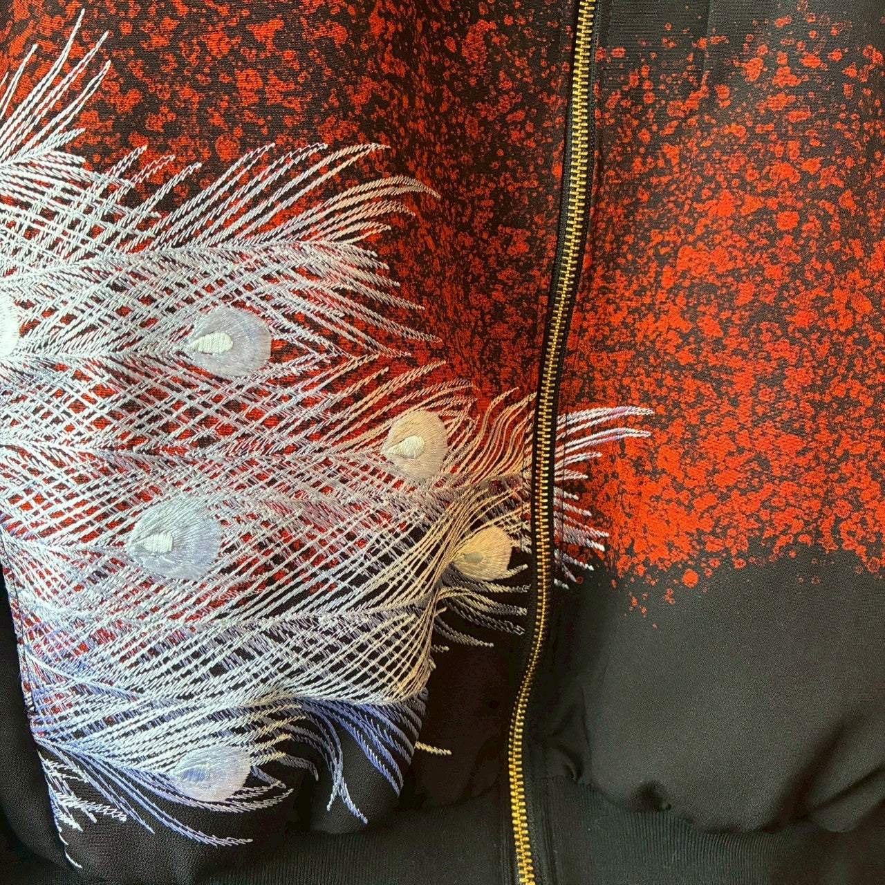 Kurotomesode & Obi Reconstructed Hoodie with Embroidered Peacock & Gold Brocade Hood One-of-a-kind Unisex zivun