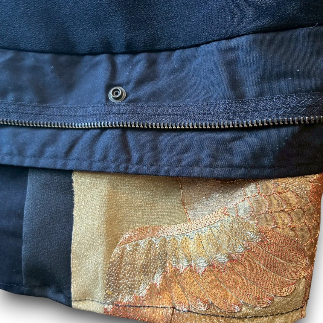 Kurotomesode × Vintage Upcycled Wide Pants Handmade Reconstructed One-of-a-Kind Unisex