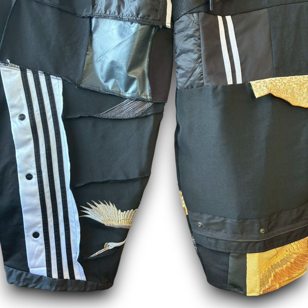 Kurotomesode × Vintage Upcycled Wide Pants Handmade Reconstructed One-of-a-Kind Unisex