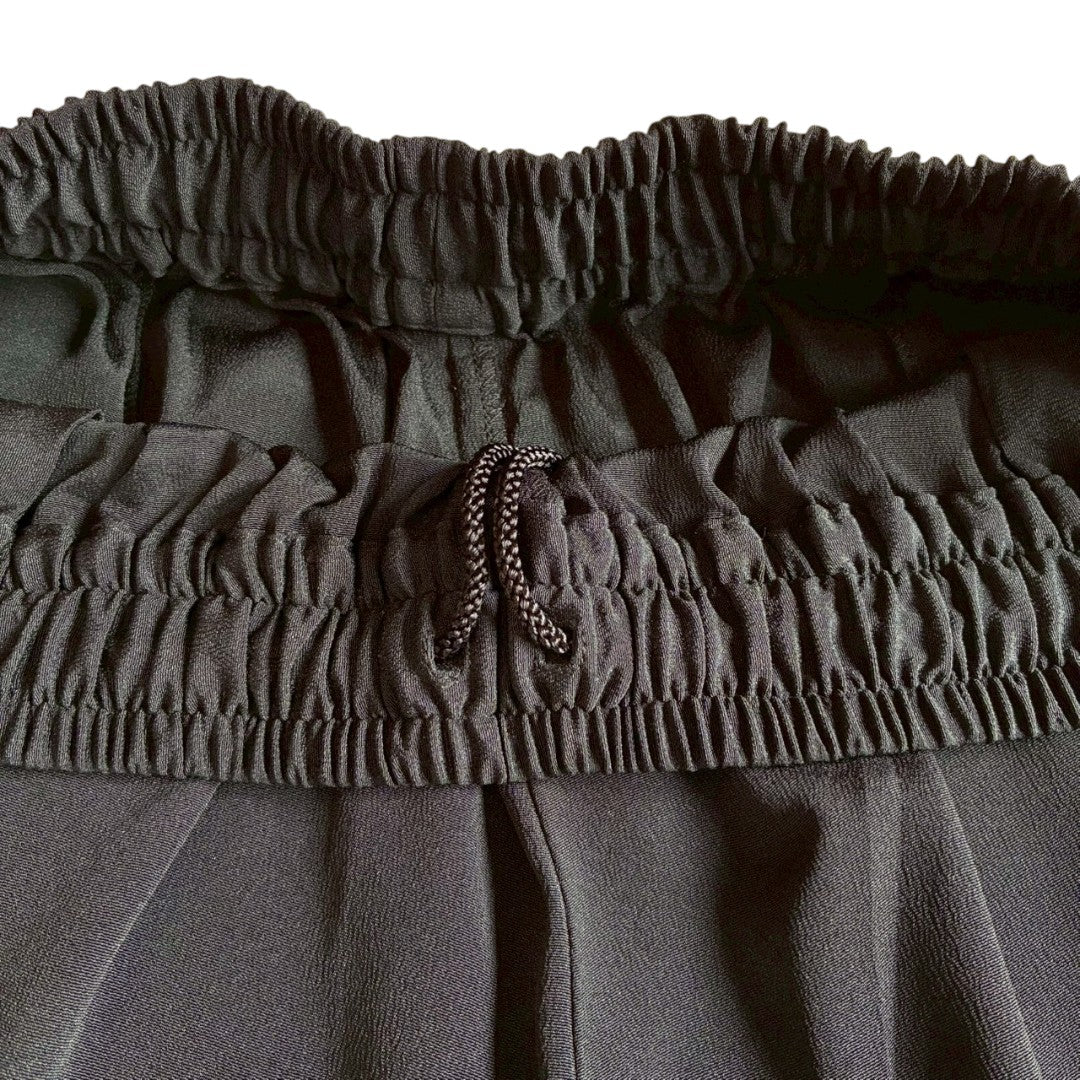 Reconstructed Wide-Leg Pants – Vintage Kimono with Crane Motif