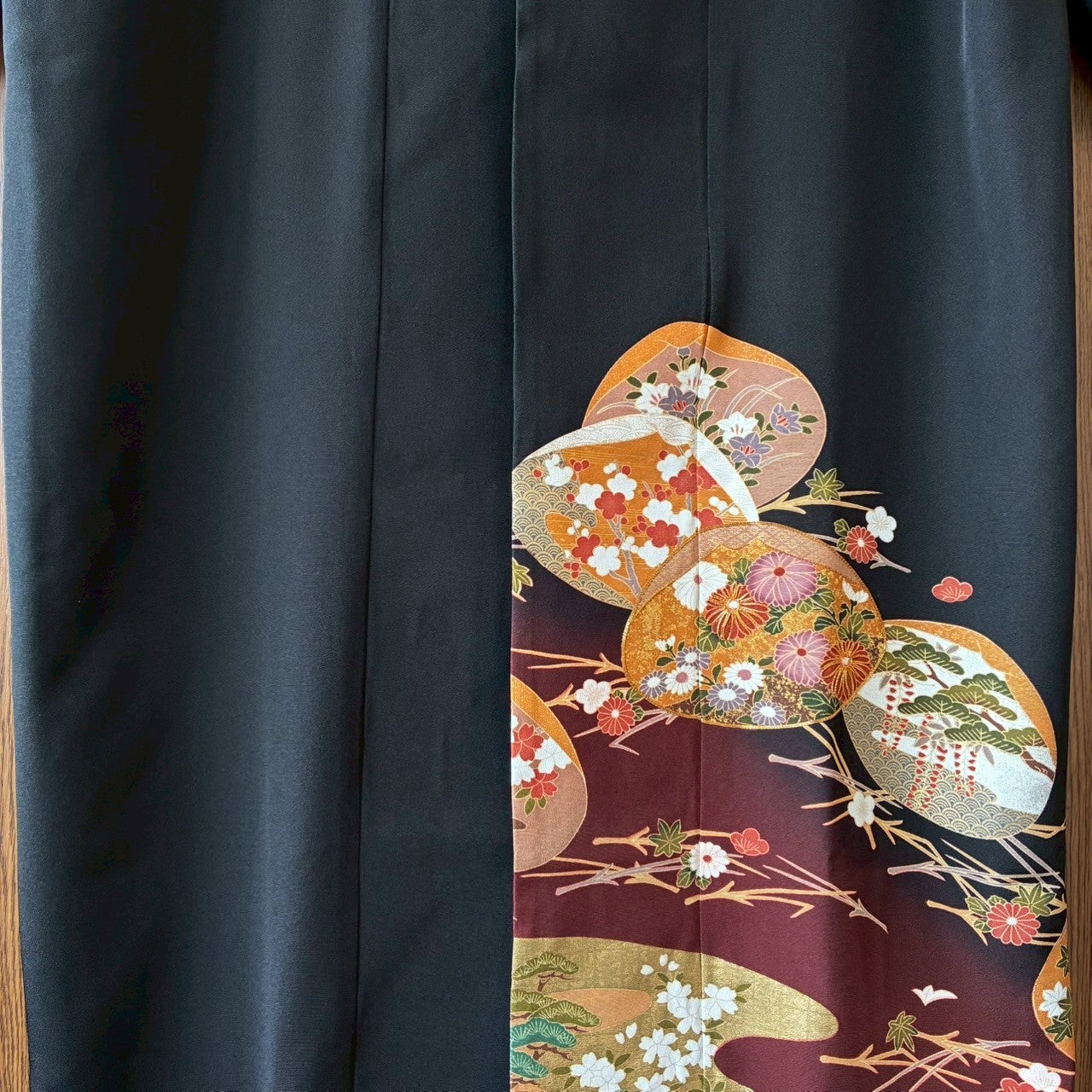 One-of-a-Kind Kimono Remake Long Coat – Reconstructed from Vintage Black Tomesode